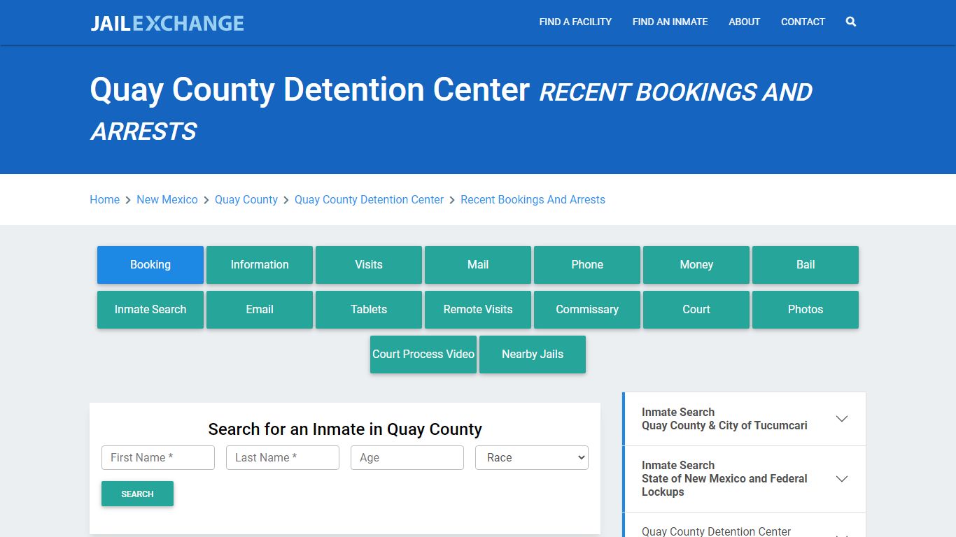 Quay County Detention Center Recent Bookings And Arrests - Jail Exchange