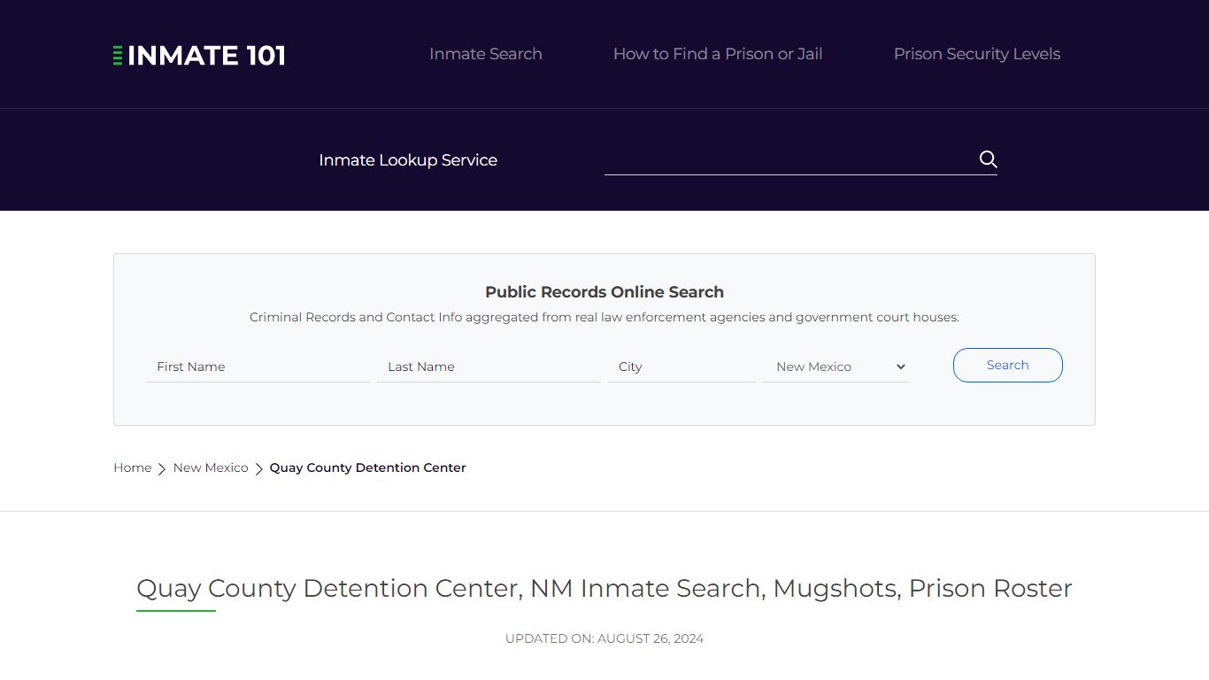 Quay County Detention Center, NM Inmate Search, Mugshots, Prison Roster