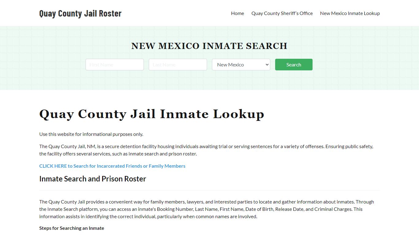 Quay County Jail Roster Lookup, NM, Inmate Search